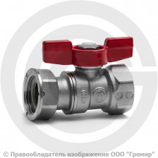 Кран латунный Ду-20 (3/4") Ру-42 ВР-Накидная гайка бабочка Giacomini R251P