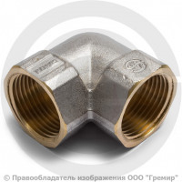 Уголок (угольник) латунный ВР (ВН) Ду-80 (3") никель Aquasfera