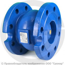Клапан обратный осевой чугунный фланцевый Ду-80 Ру-16 (Т<100°С) диск чугун NVD 402R Ридан