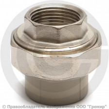 Муфта PP-R комбинированная разъемная серая ВР (ВН) Дн 20-3/4" VALFEX